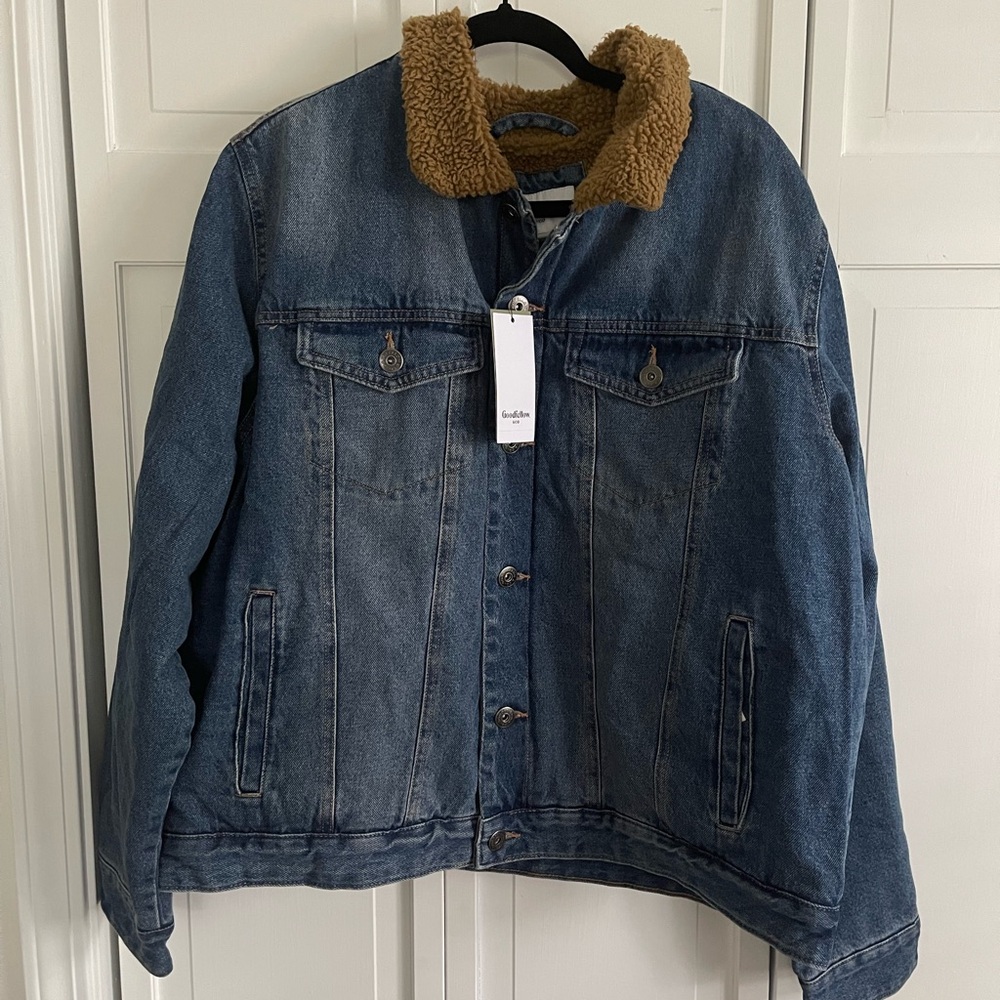 NWT Goodfellow & Co Denim Jacket with Sherpa Lining XL